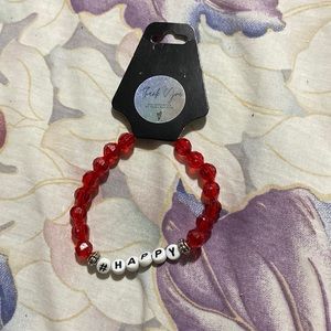 Handmade red bracelet #happy